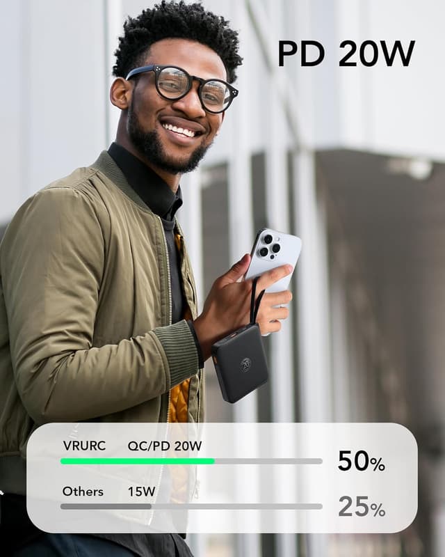 Detalle de VRURC Power bank 10000mAh per telefoni