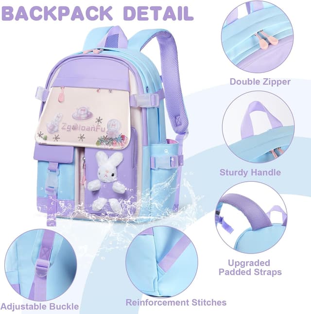 Detalle de Aucuu sac à dos enfant 21 L pour maternelle et primaire (cartable fille, imperméable)