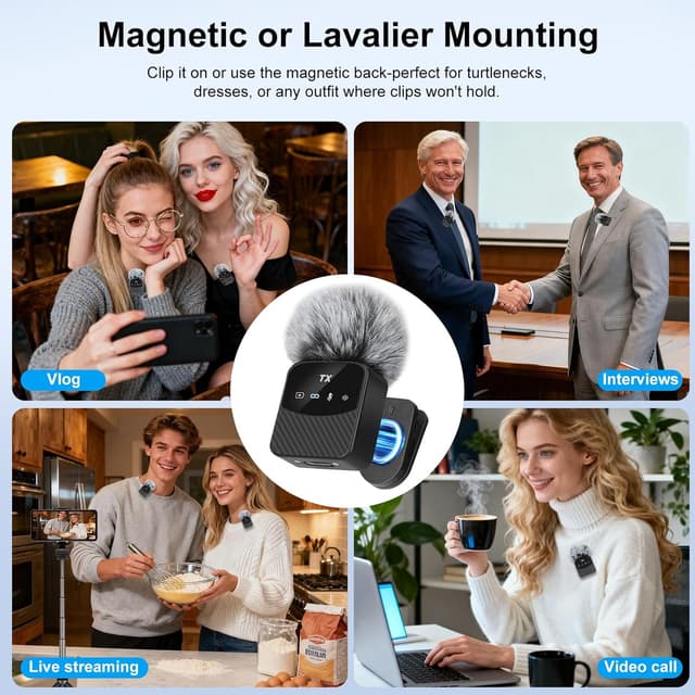 Thumbnail 4 de YUANRAN Mini Lavalier micrófono inalámbrico para móvil