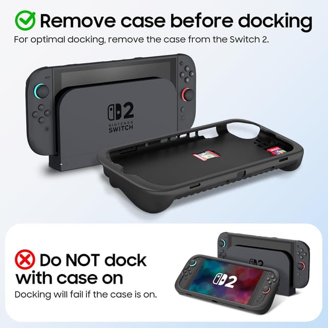 Thumbnail 6 de FINTIE Hülle für Nintendo Switch 2 (2025) mit Spielkartenfächern – weiches Silikon, rutschfest, stoßdämpfend, schwarz