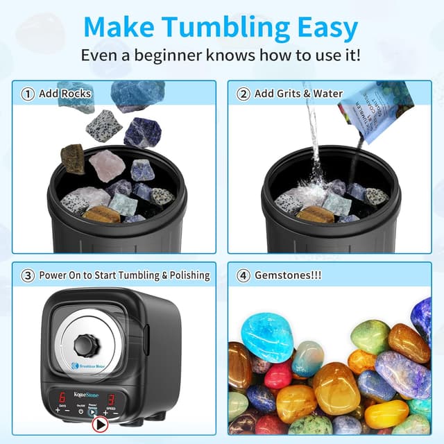 Thumbnail 4 de KomeStone K2 Elite 3 lb Rock Tumbler Kit 🪨