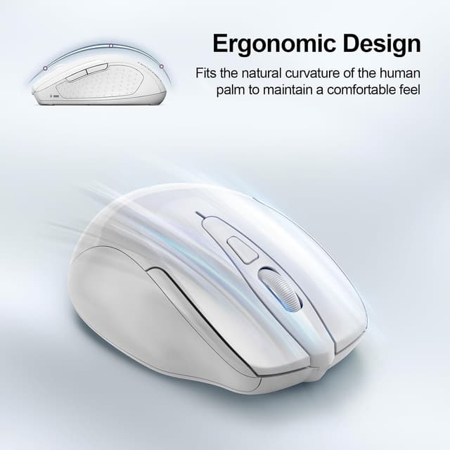 Detalle de TECKNET Bluetooth Mouse (4800DPI) with USB wireless and dual Bluetooth connectivity
