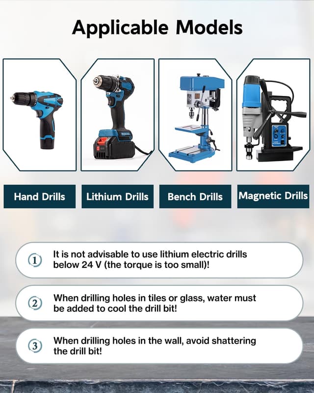 Thumbnail 4 de Lytool 8 mm Punte da trapano 5 pezzi per piastrelle e vetro 🛠