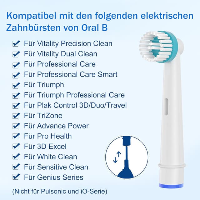 Detalle 2 de 8 Stück Ortho Care Aufsteckbürsten – kompatibel mit Braun Oral-B elektrischen Zahnbürsten, für präzise Reinigung an Zahnspangen