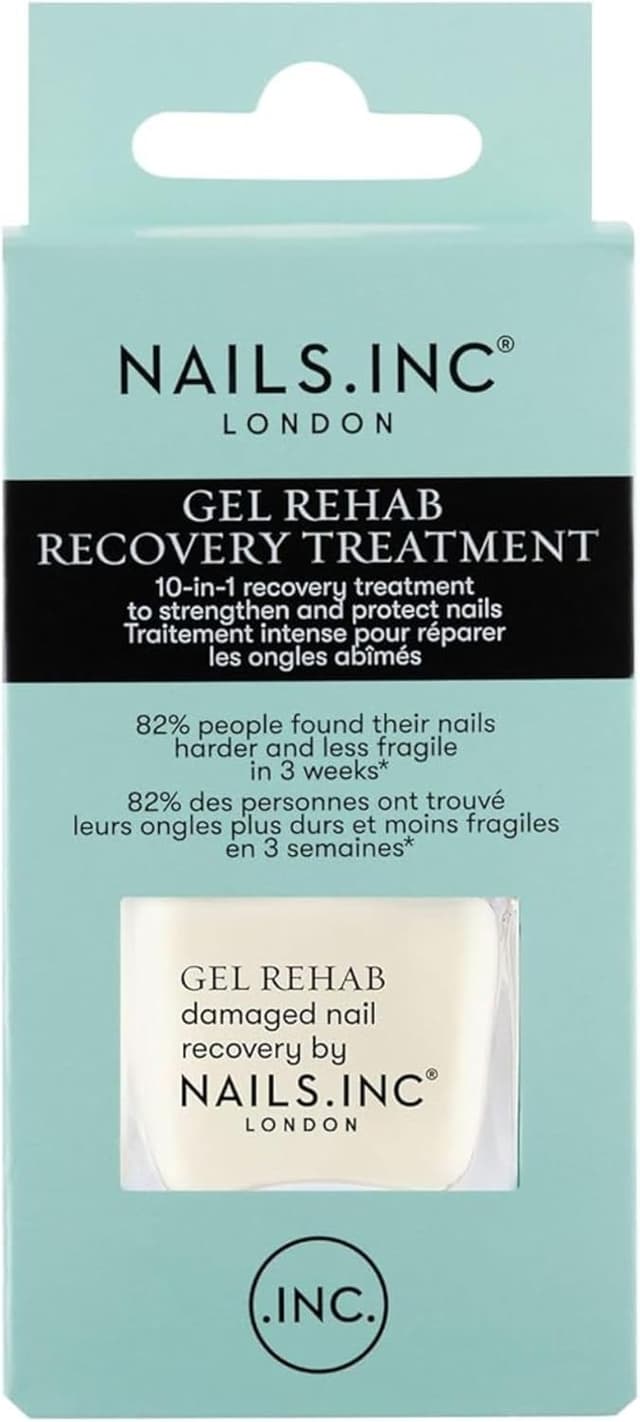 Detalle de Nails.INC Gel Rehab Recovery Treatment (10-in-1) – Peptides & keratin-rich base coat and nail treatment, 14ml