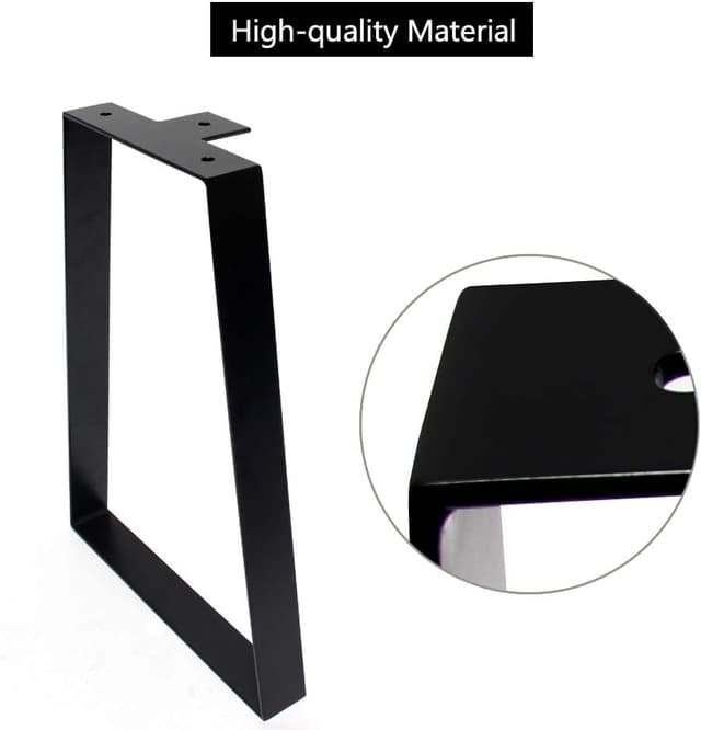 Detalle de Signstek 16 inch black metal table legs (40cm) — modern DIY trapezoidal furniture legs