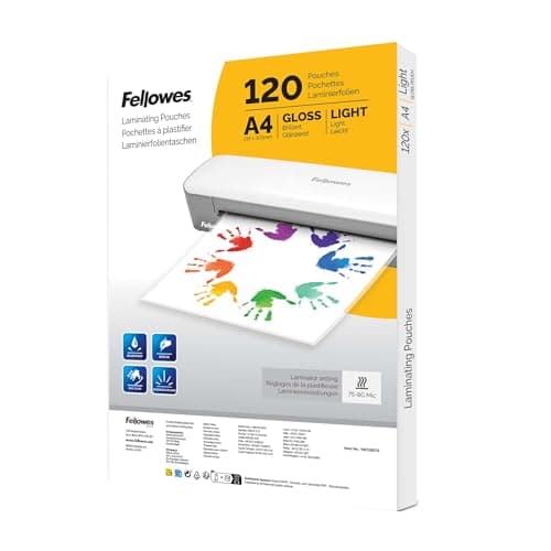Detalle de Fellowes fundas A4 brillo, pack de 120