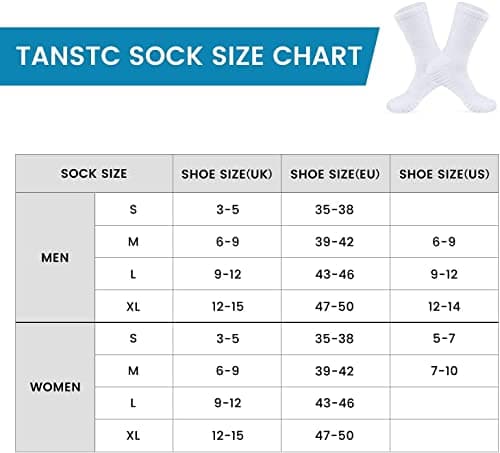 Detalle de TANSTC calcetines altos deportivos de algodón (6 pares) para running, ciclismo y senderismo