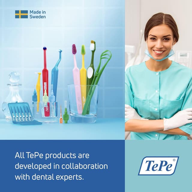 Detalle 2 de TePe Nova spazzolino a setole medie con punta sporgente (colori assortiti)