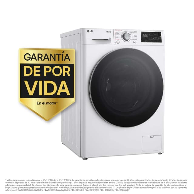 Detalle de LG F4WR5509A1W Lavadora 9 kg 1400 rpm