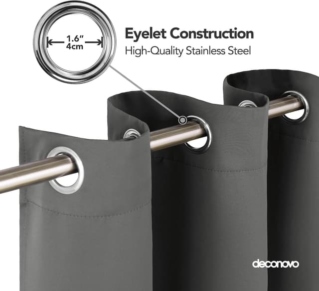 Detalle 2 de Deconovo Rideau occultant 135x240 cm, gris