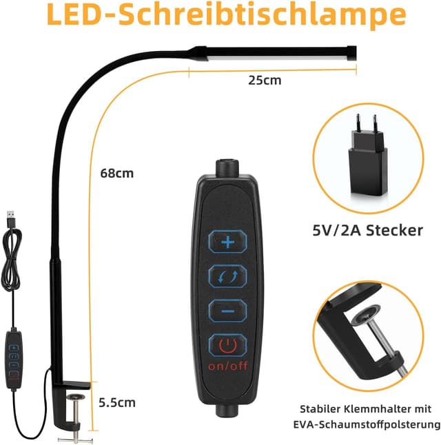 Detalle 2 de LIBORA Schreibtischlampe 10 Stufen