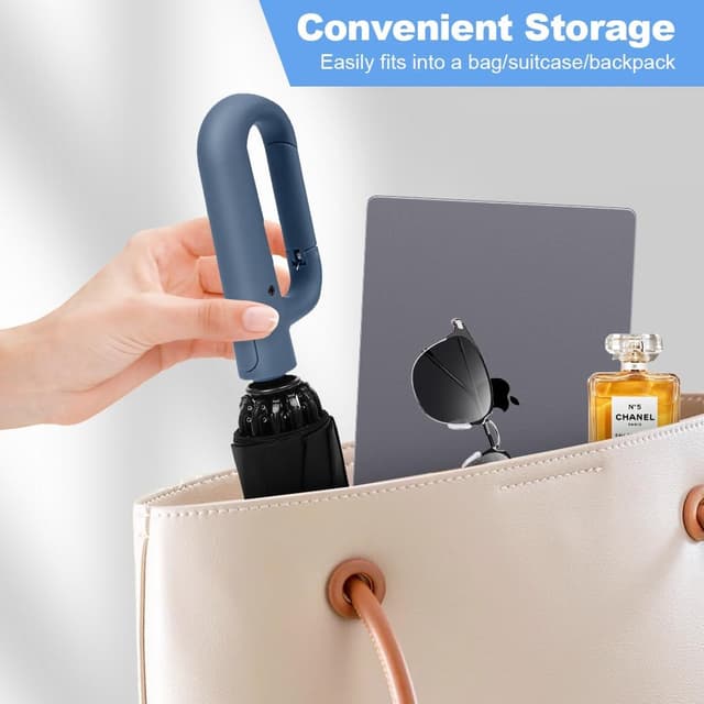 Thumbnail 5 de Vicloon Paraguas Plegable Antiviento y UV Azul ☀️🌧️