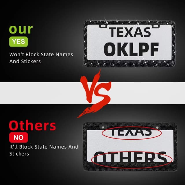 Thumbnail 3 de OKLPF Bling License Plate Frame 2-Pack