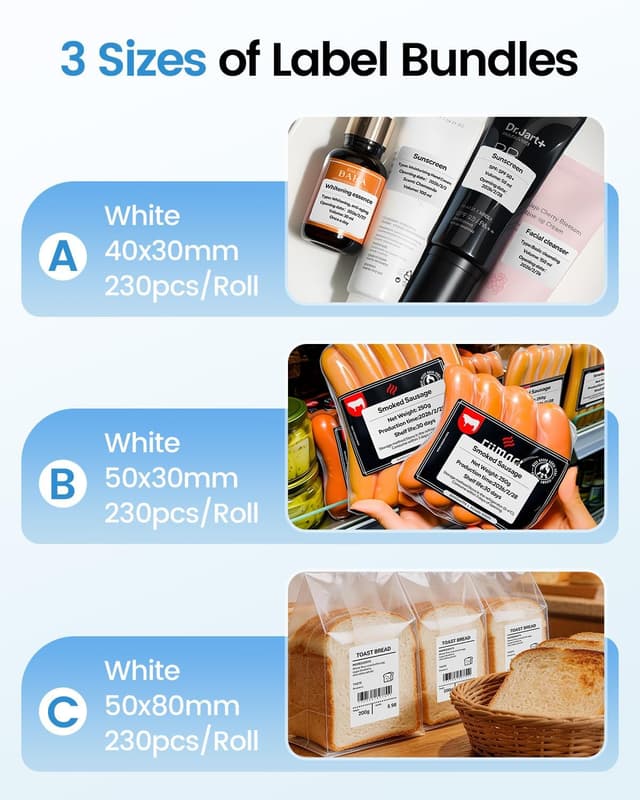 Detalle 2 de Phomemo M110 Bluetooth Label Printer with 3 Label Rolls Set (inkless thermal)