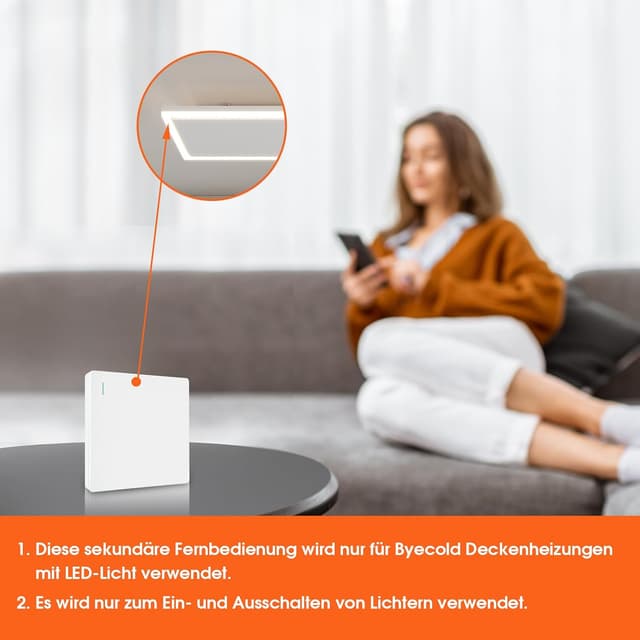 Detalle de Riscaldamento a infrarossi da soffitto con LED e termostato, 1.190 Watt