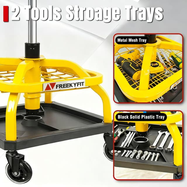 Thumbnail 4 de FreekyFit Rolling Shop Stool 330 lbs