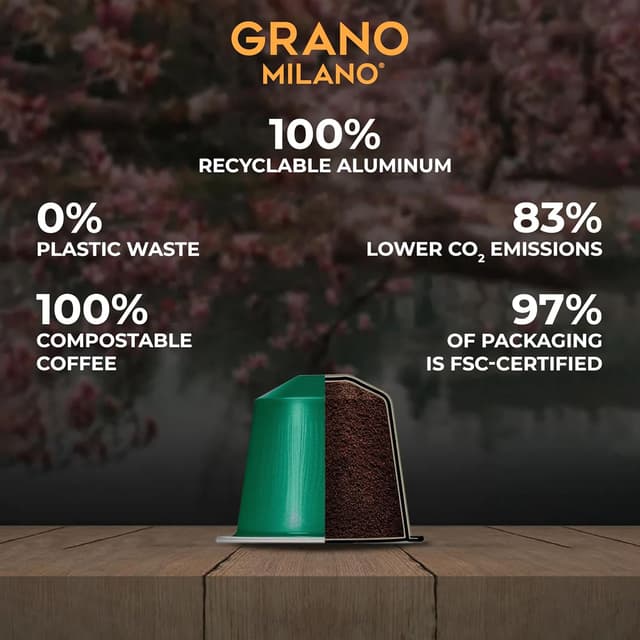Detalle 1 de New Grano Milano lungo coffee pods
