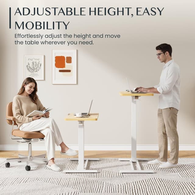 Thumbnail 6 de FLEXISPOT Tavolino Laterale regolabile in altezza per laptop e letto, piano inclinabile (80×40 cm)