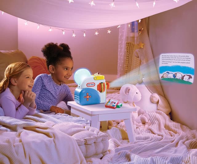 Detalle de Little Tikes Storytelling Machine Set with Time for Stories, Audio-Repeat Book & Night Light