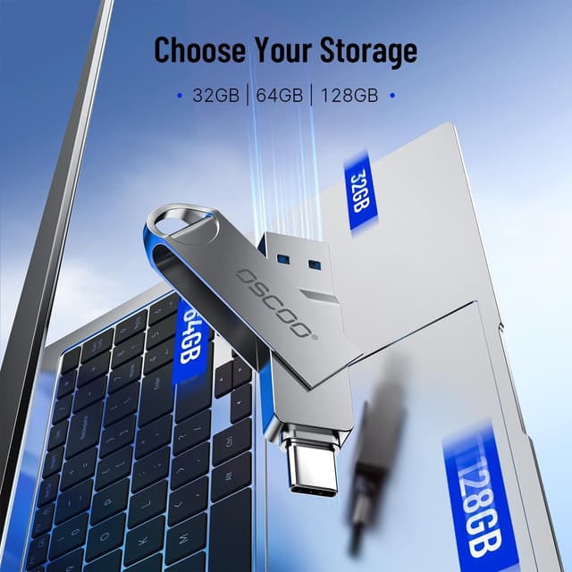 Detalle de OSCOO 32GB USB 3.1 dual USB-C USB-A drive