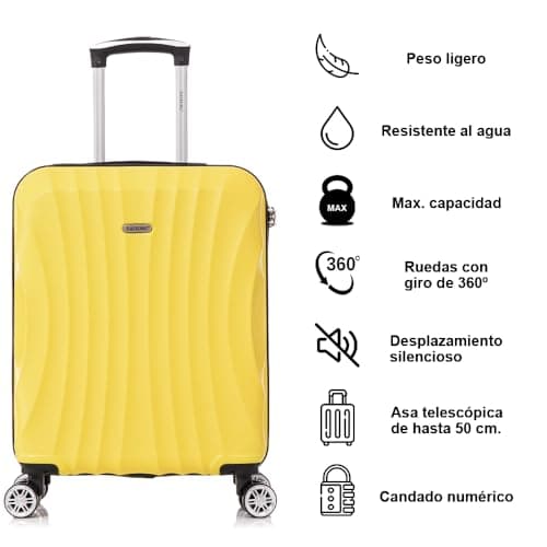 Detalle de RAYKONG maleta de cabina ABS 20" amarilla 55x40x20 cm (40L)