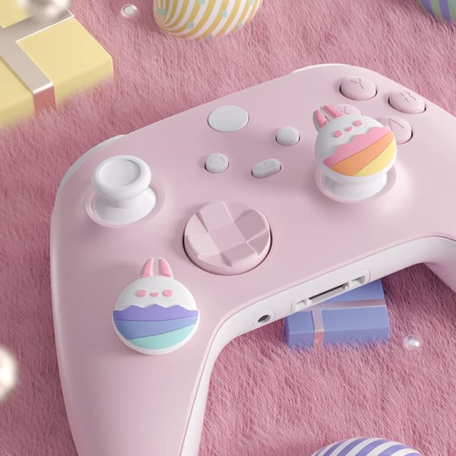 Detalle de PlayVital Cute Thumb Grip Caps for PS5/PS4, Xbox & Switch Pro Controllers – Easter Bunny silicone set