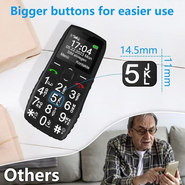 Detalle de artfone C1+4G 4G big button phone