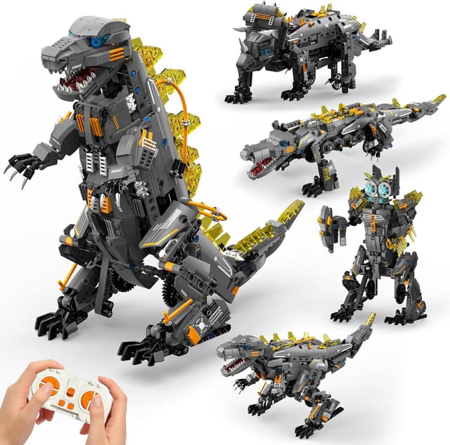 Detalle de Sunrad Technik Roboter-Bauspielzeug 5-in-1 mit App & Fernsteuerung (935 Teile) – Programmierbares Technic-Set für Kinder 7–12+