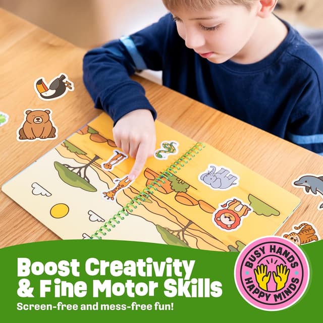 Detalle 2 de Reusable Sticker Book Animals 50 Jelly Stickers