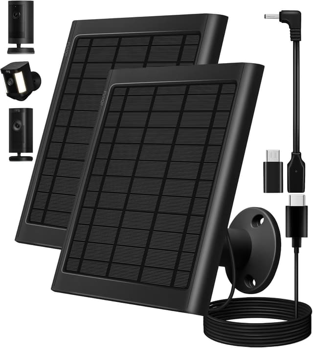 Imagen de 8W Ring Camera Solar Panel Kit with 2 Chargers en OfertitasTOP
