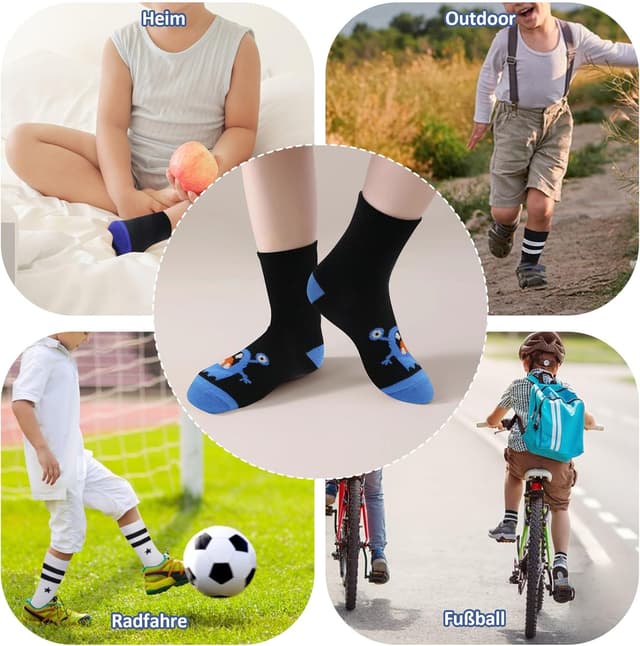 Detalle de Uizuooy Kinder-Sportsocken für Fußball (12 Paar) aus Baumwolle – atmungsaktiv & hautfreundlich