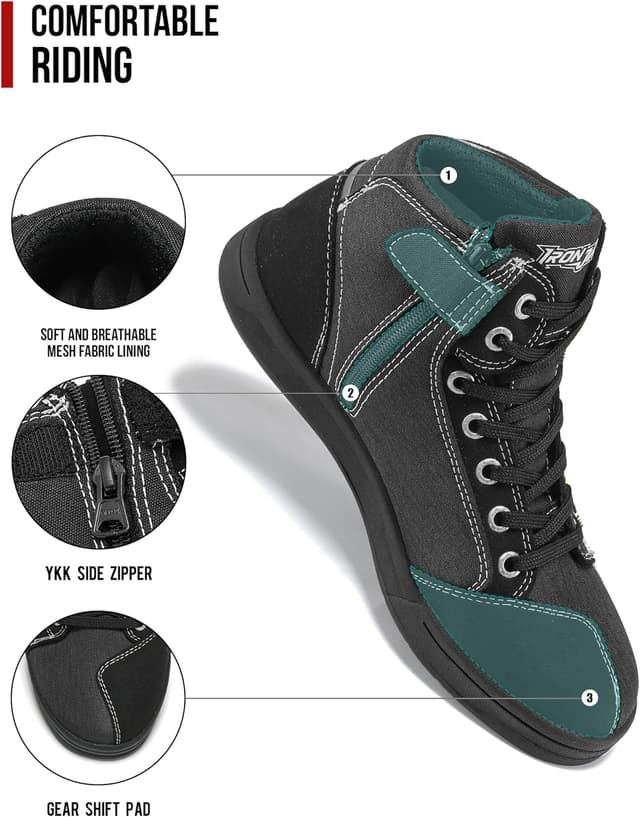 Detalle de IRON JIA'S Scarpe Moto Uomo impermeabili con zip laterale e suola antiscivolo