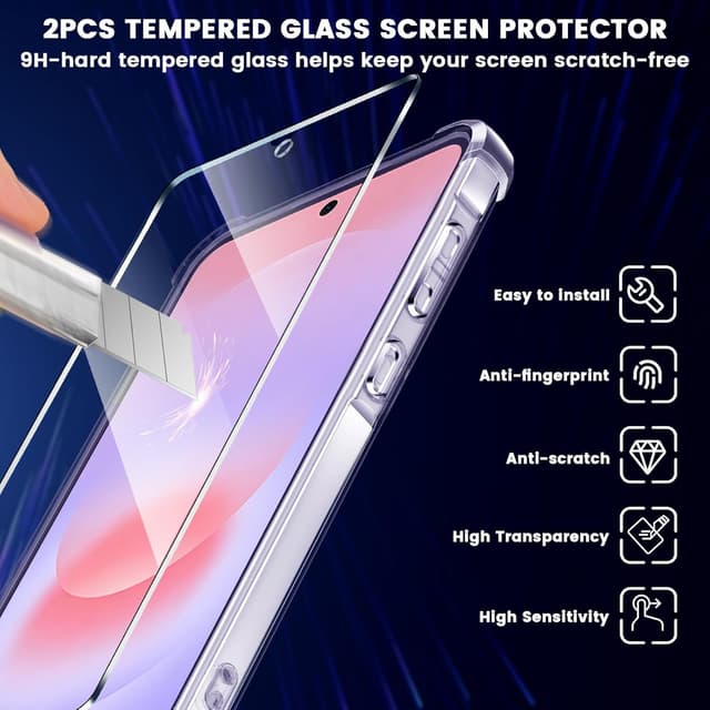 Detalle 2 de Coque Yohii pour Samsung Galaxy A37 5G avec protection caméra et 2 verres trempés (transparent)