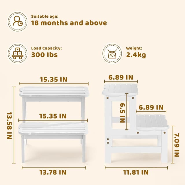 Detalle de COSYLAND bamboo step stool 300 lbs