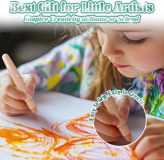 Detalle de Rainbow Sparkle Metallic Watercolor Gel Crayons (12 colours) twistable pencils for toddlers