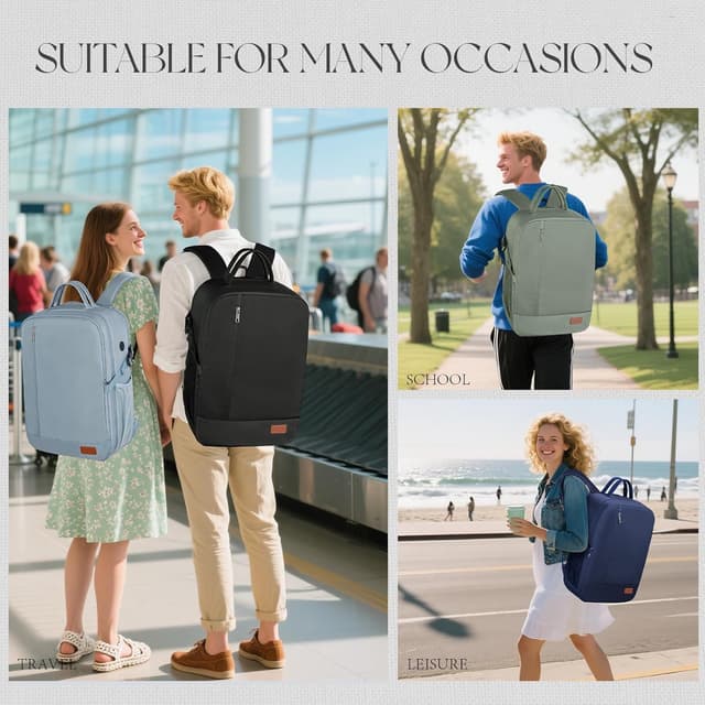 Thumbnail 6 de Lossga Bagages sac de cabine 50x40x20 avec sac à dos et compartiments, pour avion