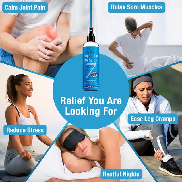 Detalle 2 de Seven Minerals Pure Magnesium Oil Spray (12oz) — USP Grade Extra Strength