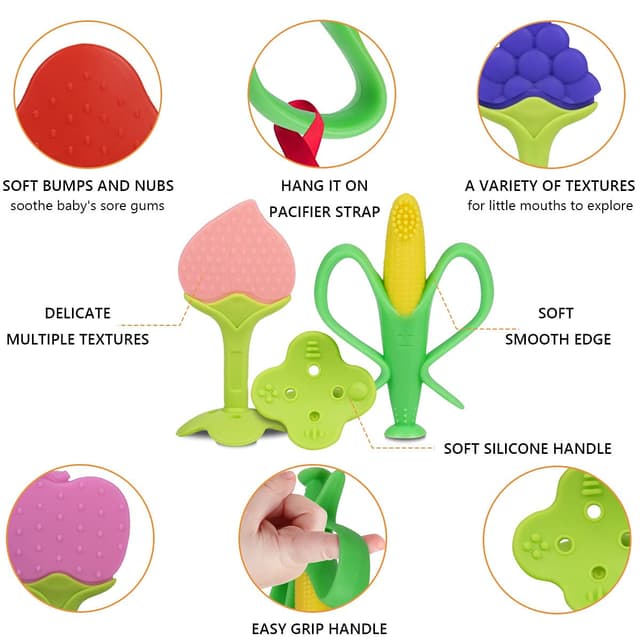 Thumbnail 2 de Vicloon Beißring Baby 7 Stück BPA-frei Silikon