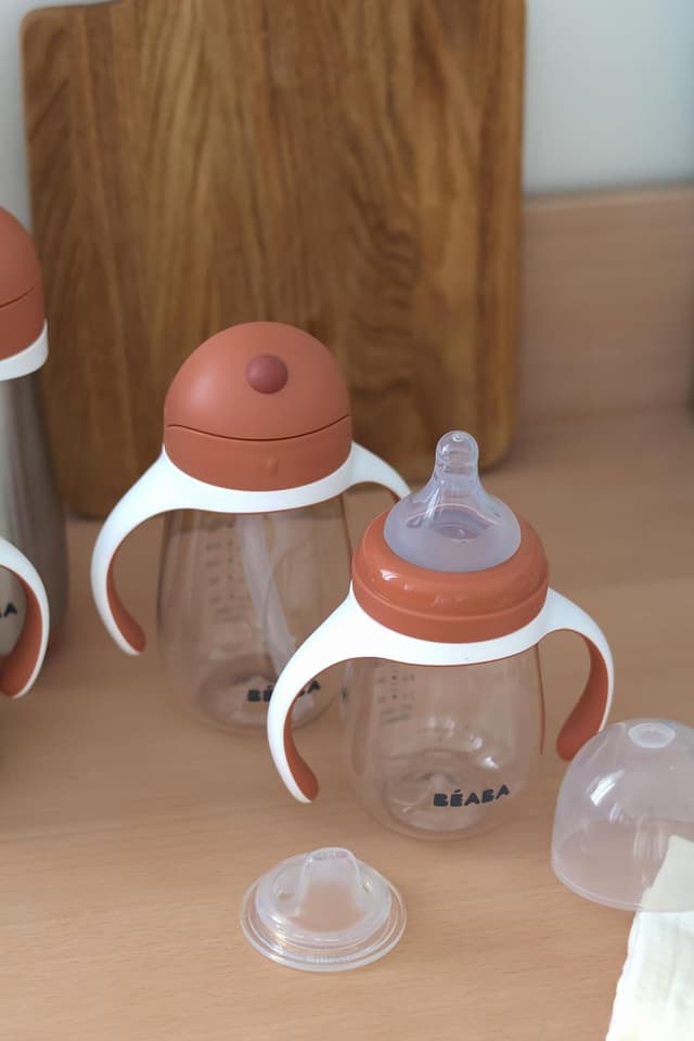 Thumbnail 6 de BÉABA 2-in-1 Trinklernbecher für Kinder (210 ml) mit Babyflasche-zu-Kindertasse-Ansatz, terracotta
