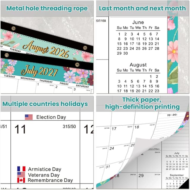 Detalle de Donfulfip calendario de pared 18 meses 📆