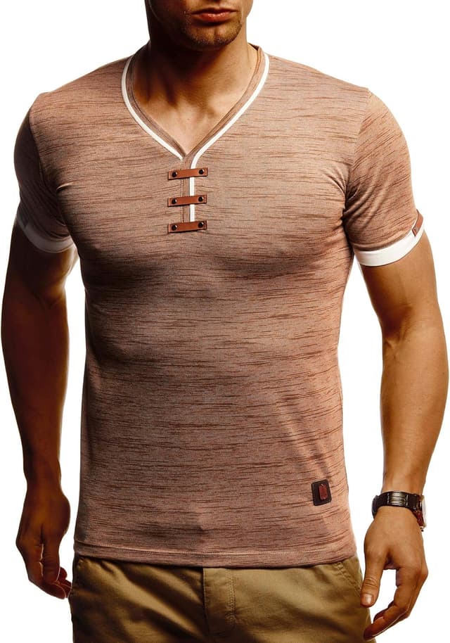 Detalle 2 de Leif Nelson LN4890N t-shirt été col V blanc slim