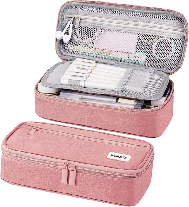 Detalle de WEMATE Federmäppchen mit 5 Fächern – großer Pencil Case mit viel Stauraum