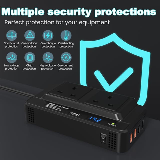 Thumbnail 4 de 200W Car Voltage Converter Inverter 12V to 230V 🔌