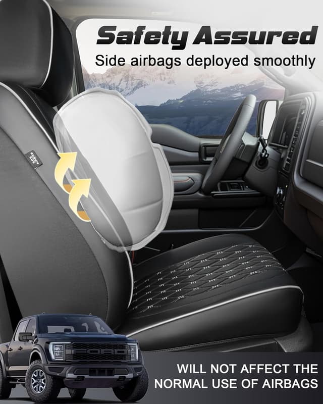 Detalle de Umbrauto Custom Fit Seat Covers for Ford F-150 (2015-2026) & F-Series Super Duty (2017-2026) — Waterproof Nappa Leather