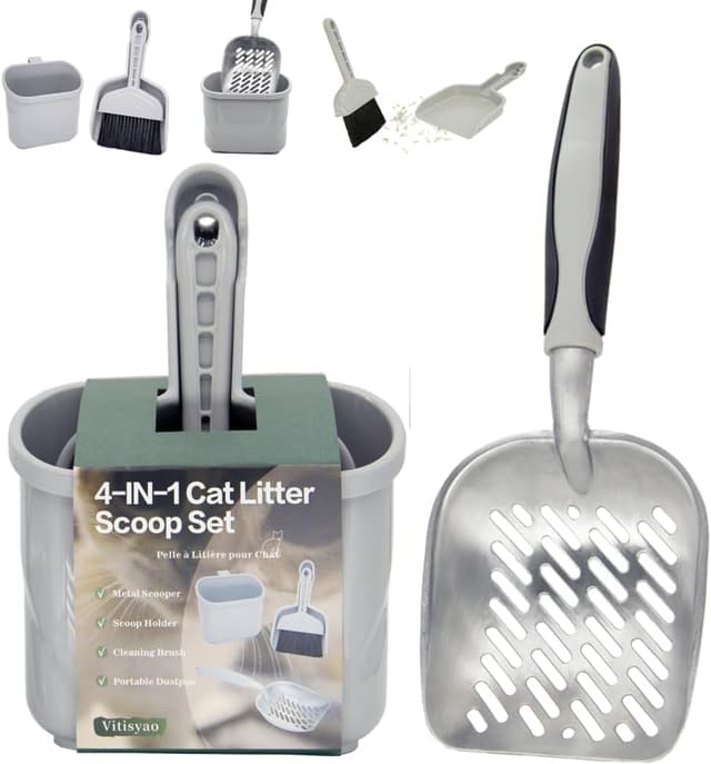 Imagen de Vitisyao 4‑in‑1 cat litter scoop with holder 🐱 en OfertitasTOP