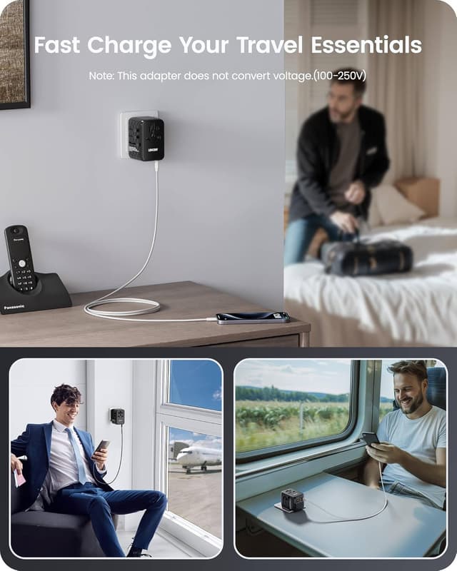 Thumbnail 5 de LENCENT 65W Adaptateur Voyage Universel