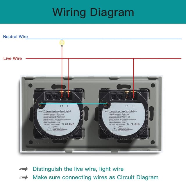 Thumbnail 4 de BSEED Interruptor táctil 1G2V Negro