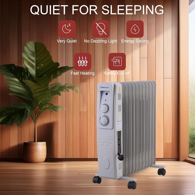 Detalle 2 de Belaco 2500W oil filled radiator heater 11-fin