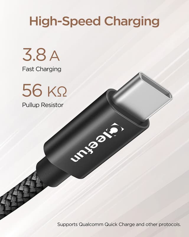 Detalle de CLEEFUN 5-Pack 30cm USB C cable